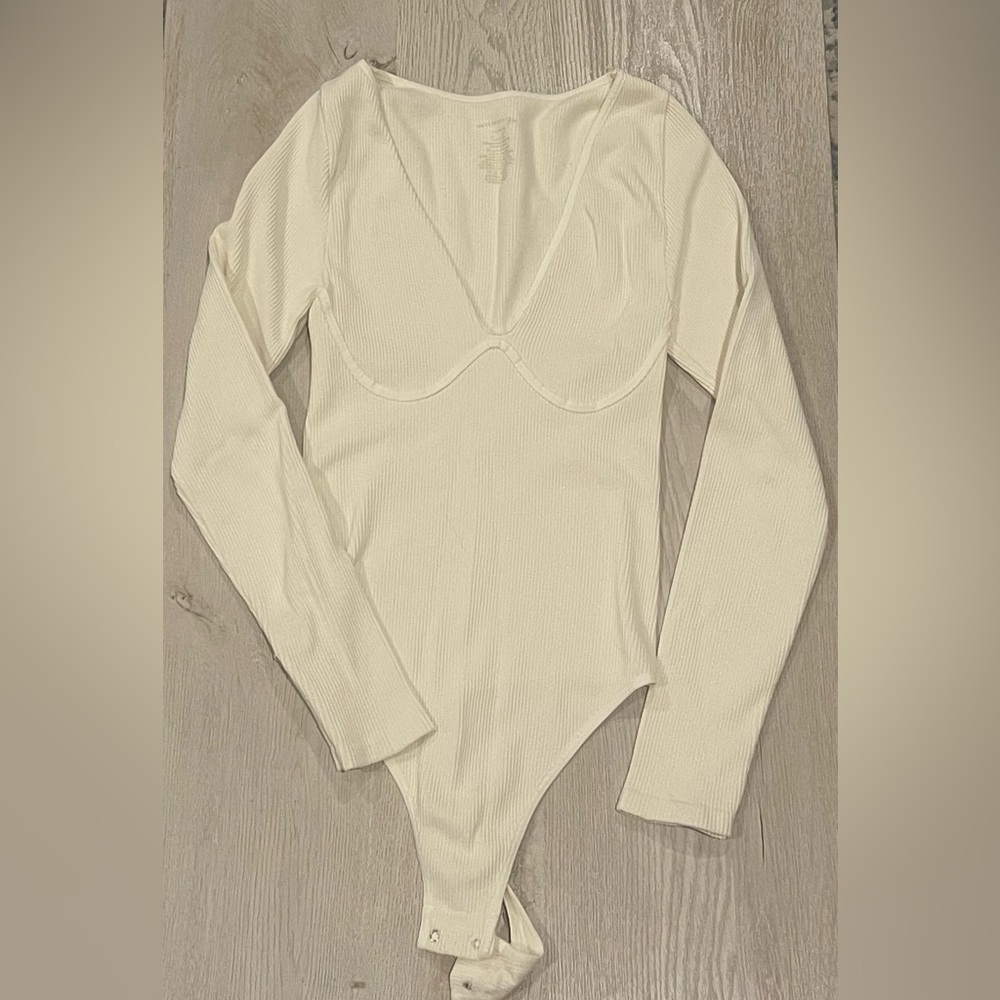 Free People Cream Bodysuit